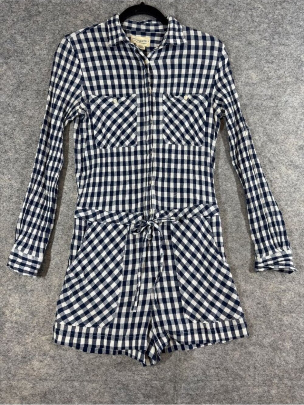 Ralph Lauren Denim & Supply Gingham Romper Blue White SP Cottagecore Boho - Picture 2 of 14